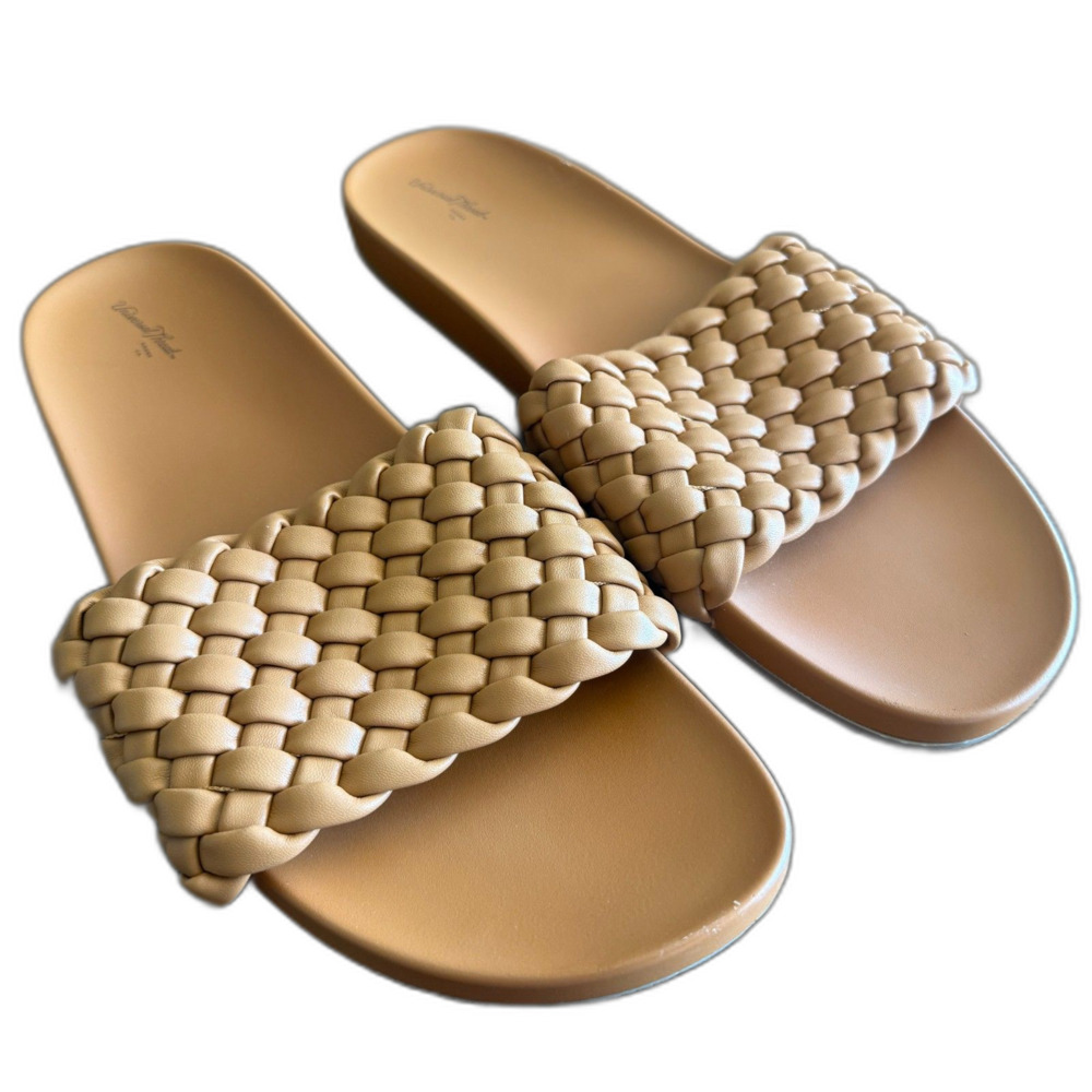 Universal Thread Tan Braided Slides Women's 14